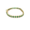 7.8 Carat Emerald Bezel Tennis Bracelet 5mm in 14K Yellow Gold
