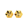 7mm 14K Gold Diamond Cut Hexagon Star Stud Earrings