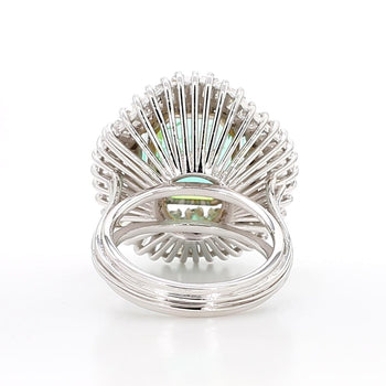 9.17 Carat Octagon Chivor Emerald & Diamond Palladium Ballerina Ring – Assay Jewelers