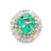 9.17 Carat Octagon Colombia Emerald & Diamond Palladium Ballerina Ring