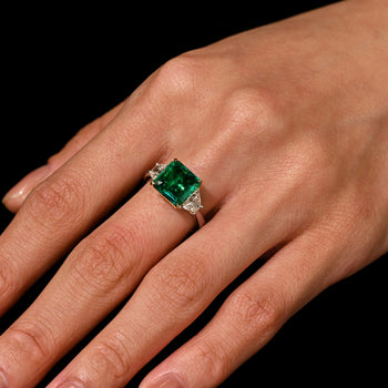 AGL Cert. 2.44 Carat No Oil Colombian Emerald & Trapezoid Diamond Ring – Assay Jewelers