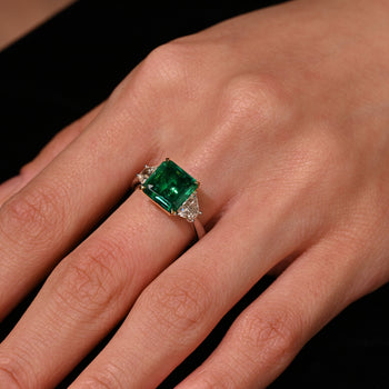 AGL Cert. 2.44 Carat No Oil Colombian Emerald & Trapezoid Diamond Ring – Assay Jewelers