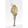 AGL Cert. Antique 20 Carat No Heat Ceylon Yellow Sapphire Art Deco Filigree Pendant