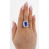 AGL Certified 10.10 Ct No Heat Ceylon Cornflower Blue Sapphire Diamond Ring