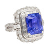 AGL Certified 10.10 Ct No Heat Ceylon Cornflower Blue Sapphire Diamond Ring