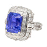 AGL Certified 10.10 Ct No Heat Ceylon Cornflower Blue Sapphire Diamond Ring
