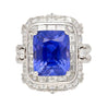 AGL Certified 10.10 Ct No Heat Ceylon Cornflower Blue Sapphire Diamond Ring