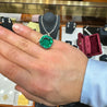 AGL Certified 17 Carat Octagonal Cut Minor Oil Colombian Emerald Ring