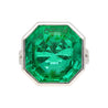 AGL Certified 17 Carat Octagonal Cut Minor Oil Colombian Emerald Ring