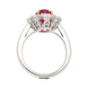 AGL Certified 3.04ct Pigeon Blood Ruby with Diamond Halo Ring