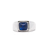 AGL Certified 3.5 Carat No Heat Blue Sapphire Platinum Mens Ring