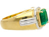 AGL Certified 3.98 Carat Colombian Emerald 18K Gold Platinum Mens Ring