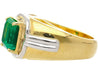 AGL Certified 3.98 Carat Colombian Emerald 18K Gold Platinum Mens Ring