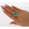 AGL Certified 6.79 Carat Minor Oil Colombian Emerald and Diamond 18K Gold Ring