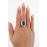 AGL Certified 7.76 Carat No Heat Burma Oval Blue Sapphire Vintage Edwardian Ring in Platinum