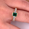 Art Deco Colombian Emerald Engagement Ring in 18k Gold