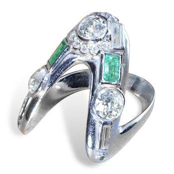 Art Deco Emerald and Diamond Palladium Antique Ring – Assay Jewelers