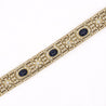 Art Deco Style 12 Carat Cabochon Sapphire & Diamond 18K Gold Bracelet