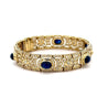 Art Deco Style 12 Carat Cabochon Sapphire & Diamond 18K Gold Bracelet
