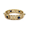 Art Deco Style 12 Carat Cabochon Sapphire & Diamond 18K Gold Bracelet
