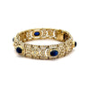 Art Deco Style 12 Carat Cabochon Sapphire & Diamond 18K Gold Bracelet