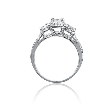 Baguette Cut Diamond Engagement Ring in 14k White Gold – Assay Jewelers