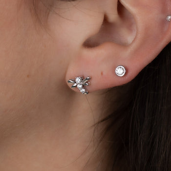 Blue Diamond Dragonfly Stud Earrings in 14K White Gold – Assay Jewelers