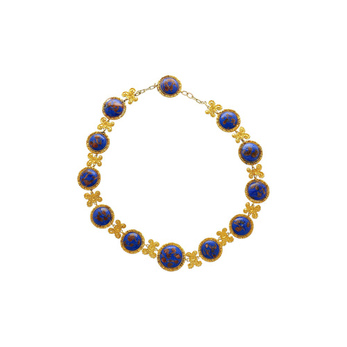 Blue Lapis Reviere Necklace in 14k & 18K Gold