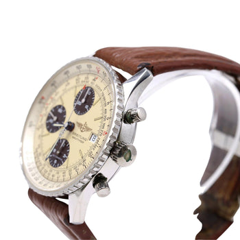 Breitling Old Navitimer A13022 Stainless Steel Champagne Dial Chronograph Watch – Assay Jewelers