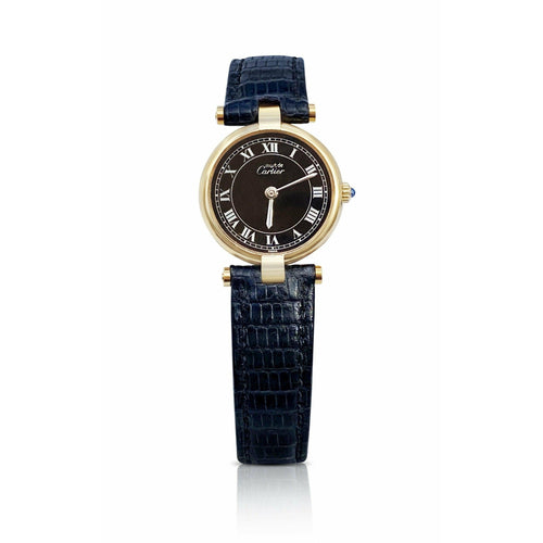 Bullon' Cartier Watch with Leather Strap in Gold Vermeil coating.