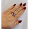 CGTL Certified 3.96 Carat Oval Cut Pink Sapphire and Diamond Halo Ring in 18k White Gold