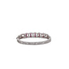 Cabochon Ruby and Round Diamond Bangle Bracelet in 14K White Gold