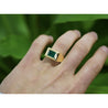 Carat Emerald-Cut Emerald Men&#39;s Ring in 18K Gold