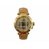 Cartier 36mm Pasha Men's Watch with Diamond Cage and Brown Leather Strap