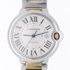 Cartier Ballon Bleu 42mm Two Tone Steel & 18K Gold Silver Dial Automatic Watch