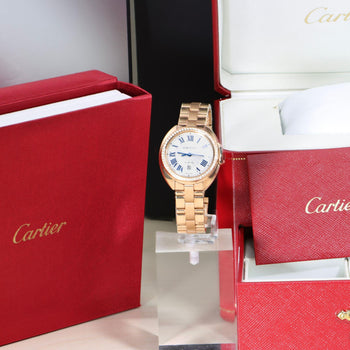 Cartier Clé de Cartier WJCL0003 Diamond Bezel 18K Rose Gold Watch Full Set – Assay Jewelers