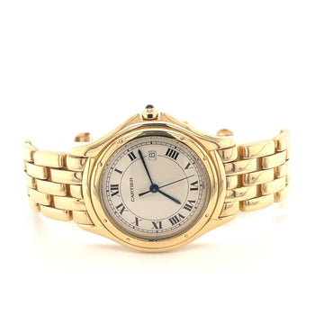 Cartier Cougar Midsize 18K Yellow Gold Unisex 33MM Watch ref. 887904 – Assay Jewelers