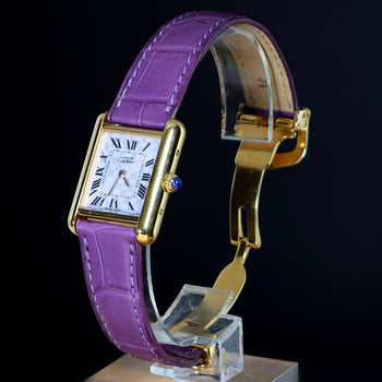 Cartier Must de Cartier Tank 2415 Japan Limited Purple Checkerboard Dial Watch – Assay Jewelers