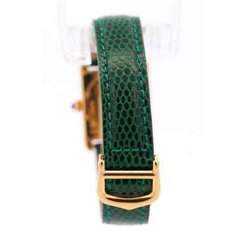 Cartier Must de Tank ref. 2415 Watch On Green/Black Leather With Box & Papers – Assay Jewelers