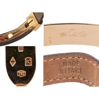 Cartier Paris 18K Gold and Leather 28MM Manual Wind Baguette Ruby and Diamond Watch – Assay Jewelers