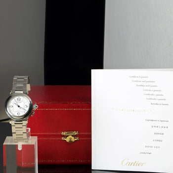 Cartier Pasha C W31074M7 35mm Steel White Arabic Dial Automatic Full Set Watch – Assay Jewelers