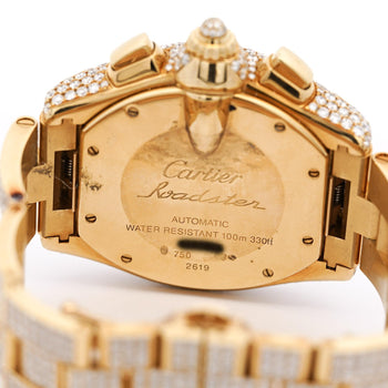 Cartier Roadster XL Chronograph 2619 in 18K Gold Diamond Set Watch – Assay Jewelers