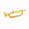 Cartier Signed Gold Plated Sterling Silver Bugle Trumpet Horn Pendant Charm