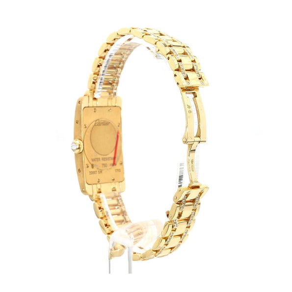 Cartier Tank 1710 Américaine Diamond Bezel Quartz 18K Gold Watch