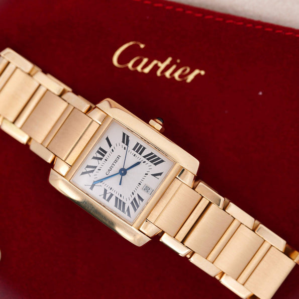 Cartier Tank Francaise 28mm 18K Gold Automatic with Date Watch