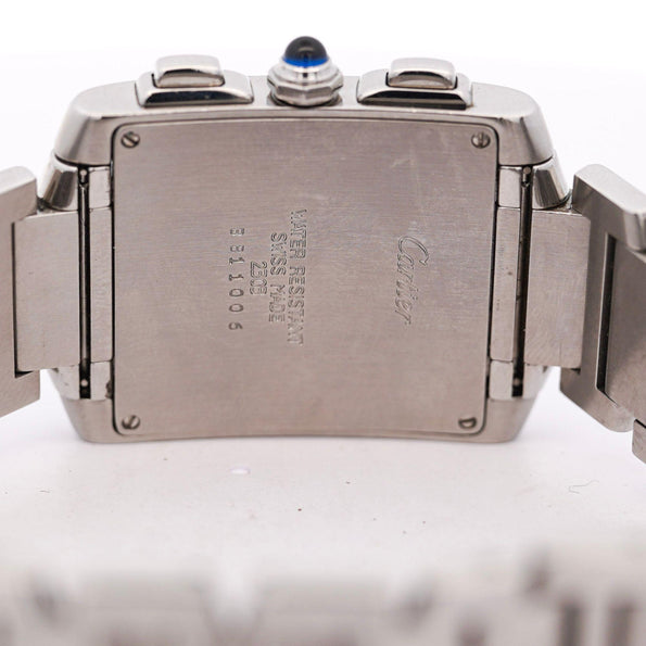Cartier Tank Francaise Chronoflex Ref 2303 Stainless Steel Quartz Chrono Watch