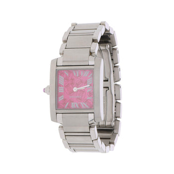 Cartier Tank Francaise Raspberry Rose Dial Christmas Edition Watch Full Set – Assay Jewelers