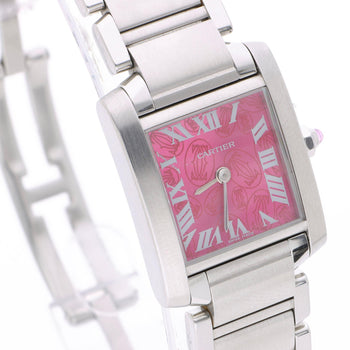 Cartier Tank Francaise Raspberry Rose Dial Christmas Edition Watch Full Set – Assay Jewelers