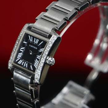 Cartier Tank Française W51026Q3 Diamond Black Dial Limited Edition Watch – Assay Jewelers