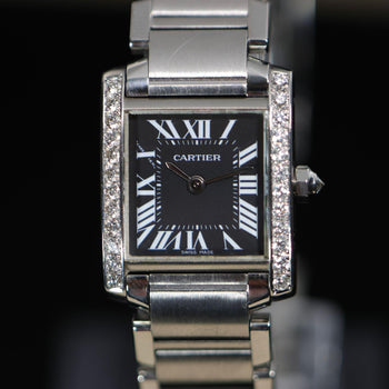 Cartier Tank Française W51026Q3 Diamond Black Dial Limited Edition Watch – Assay Jewelers